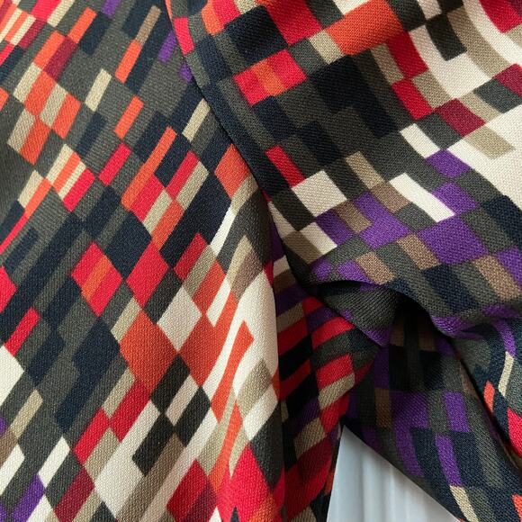 Connected Apparel Dress Women's Large Brown Red Multicolor Long Sleeve Dress - Picture 5 of 11